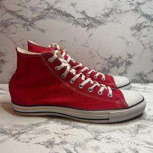 Converse Men 14 High Top Shoe Sneaker Lace Up Bright Red Casual Everyday Fabric